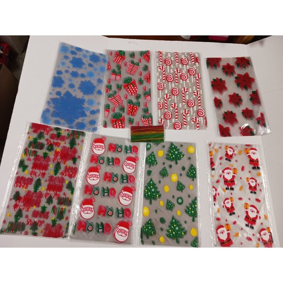 Tomnk 160 Pieces Christmas Cellophane Bags NEW - Picture 1 of 11